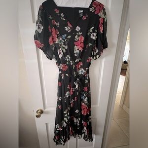 DKNY lightweight back and floral dress PLUS SIZE 20W